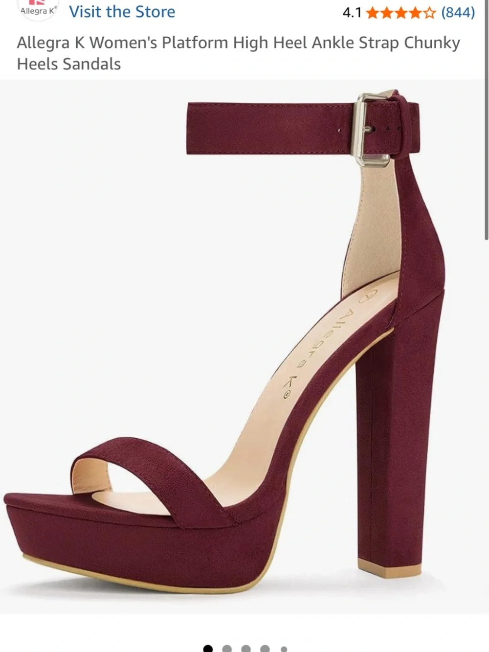 Allegra K Women's Platform High Heel Ankle Strap Chunky Heels Sandals size 9